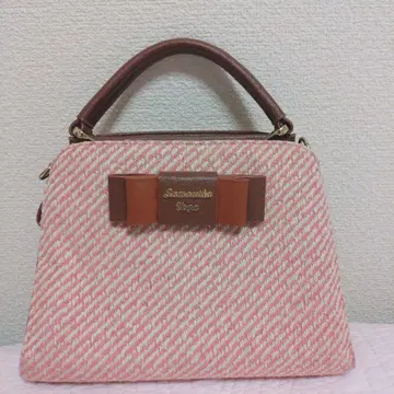 Samantha Vega 트위드 핑크 브라운 핸드백 숄더