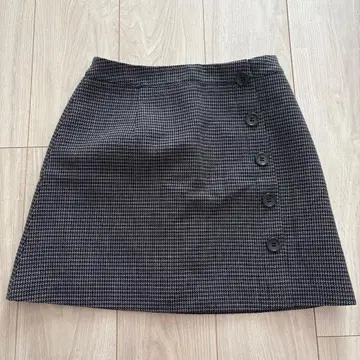 she'ller 체크 무늬 버튼 포함 타이트 스커트