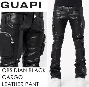 GUAPI 카고 가죽 팬츠