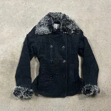 00s archive 숏 기장 더블 코트 퍼 헤이세이 y2k 그런지