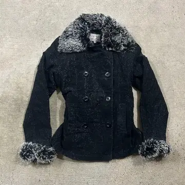 00s archive 숏 기장 더블 코트 퍼 헤이세이 y2k 그런지