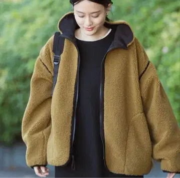 어반 리서치 도어스 보아 지퍼 리버서블 자켓 카멜 블랙