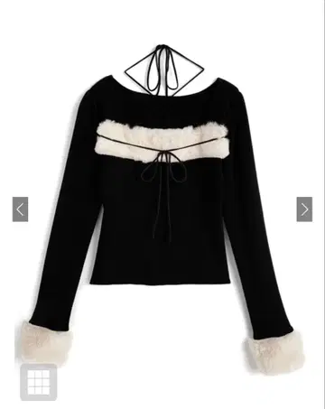 GRL 퍼 홀터넥 리본 니트탑 [ru1387]