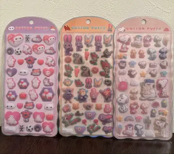 코튼 퍼프 주토피아 베이맥스 스누피 3장 세트