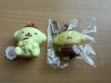 산리오 치비토모 시리즈 폼폼푸딩 볼체인 스트랩 세트