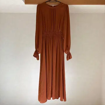 ViS 테라코타 컬러 롱 원피스 허리밴딩 포함