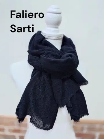 [ Faliero Sarti ] 대형 스톨 숄 BLACK 이탈리아제