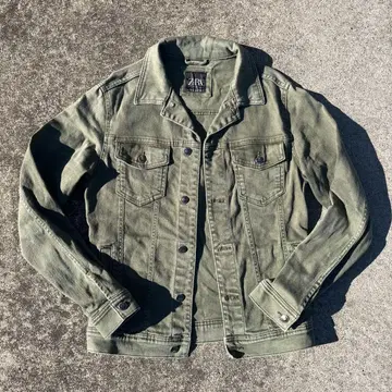 ZARA 데님 자켓 카키