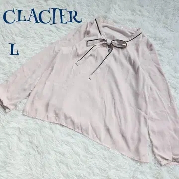 [그라시아] 보타이 리본 파이핑 디자인 긴팔 블라우스 셔츠 L 성인