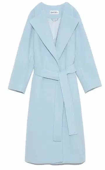 새상품 SNIDEL 캐시미어 블렌드 벨티드 롱 코트 라이트 블루