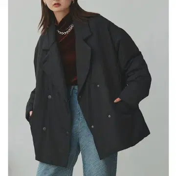 충전솜 테일러드 W버튼 코트 자켓 다운