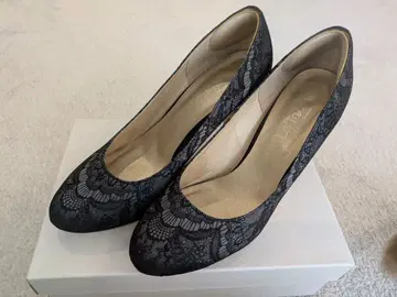 르탈롱 레이스 블랙 펌프스 힐 38 사이즈 LeTalon 결혼식