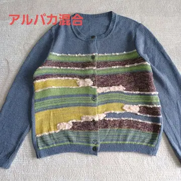 [ Sato-S2 사토 섬유 ] 믹스 니트 가디건 자켓 L 사이즈