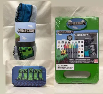 미사용 새상품 마인크래프트 마크 굿즈 세트 담요 필통