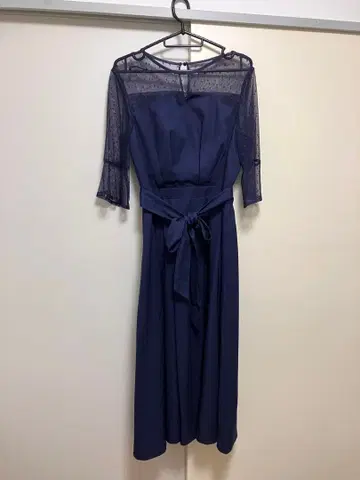 네이비 드레스 도트 튤 뷔스티에 PREFERIR