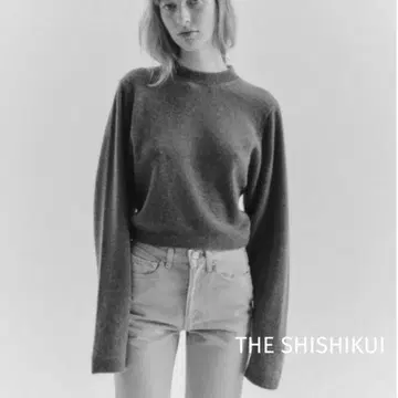 새상품급 THE SHISHIKUI 시시쿠이 울 캐시미어 컬러 니트 그레이