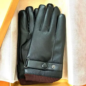 신춘 세일 남성용 인조 가죽 장갑 블랙 기프트 박스 포함