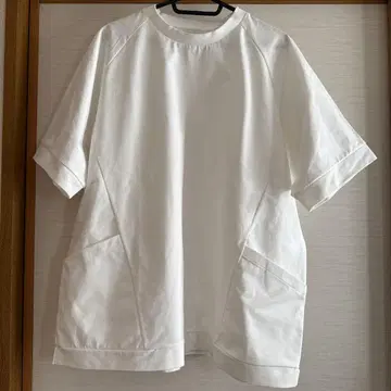 PLESIC 화이트 T셔츠 래글런 슬리브