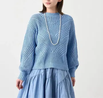 ANAYI 아나이 코튼 테이프 립 풀오버 블루 38 25AW