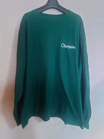 Champion 그린 긴팔 T셔츠 L 사이즈