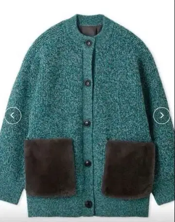 미라 오웬 2way 퍼 포켓 MIx 얀 가디건 새상품급