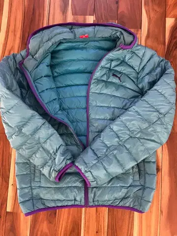 Puma 후드 부착 다운 자켓 블루/퍼플