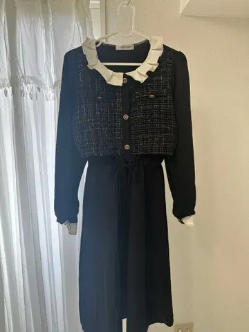 멜티 퐁듀 7분 소매 원피스