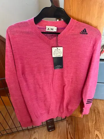adidas 핑크 V넥 스웨터