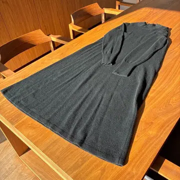 마렌담 블랙 긴팔 니트 A라인 롱 원피스 40 사이즈