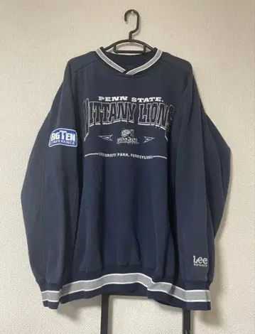 Lee 리 스포츠 칼리지 자수 리브 라인 빅 사이즈 맨투맨