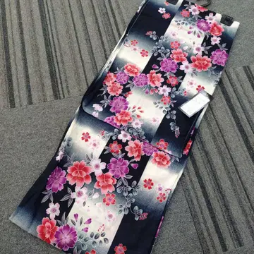 유카타 빅 사이즈 4L~5L 꽃무늬 격자무늬