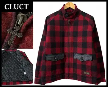 클럭 퀼팅 멜톤 울 버팔로 체크 자켓 L