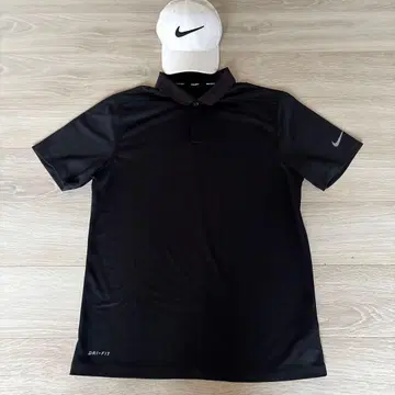 Nike DRI-FIT 블랙 피케 셔츠와 캡 세트