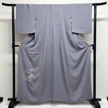 츠케사게 자수 등나무꽃 그레이 그라데이션 기모노 023k