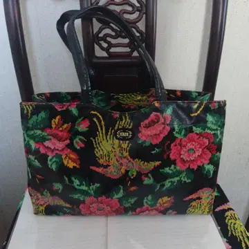 페이러 파라디스 봉황 패턴 비닐 토트백