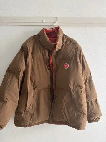 리버서블 다운 자켓 브라운 오렌지