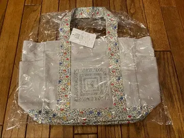 택 포함 새상품 키이노쿠니야 리버티 프린트 코튼 토트백 그레이