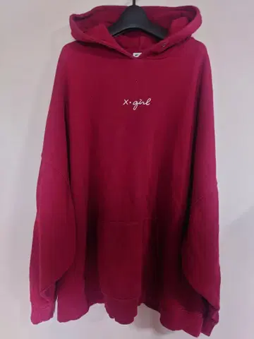 x-girl 오버 사이즈 후디 빨간색
