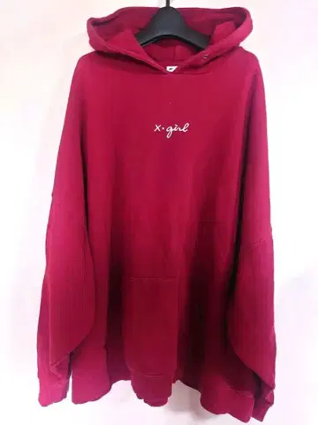 x-girl 오버 사이즈 후디 빨간색