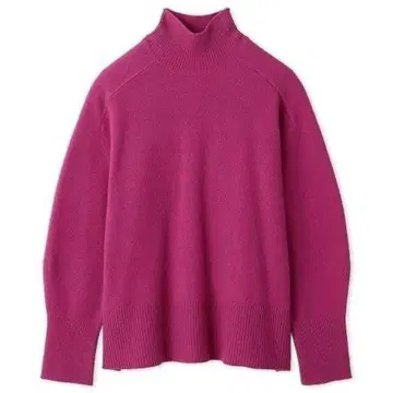 미라 오웬 울 캐시미어 하이넥 니트 풀오버 핑크