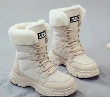 카키색 퍼 스포츠 부츠 24cm