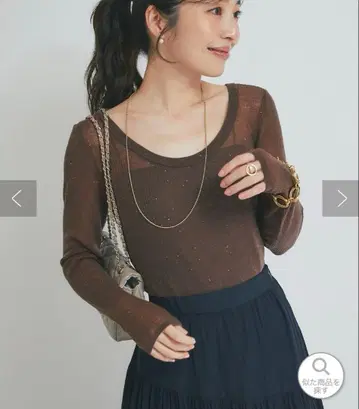 라부티크봉봉 시어 스팽글 2WAY 리브 니트