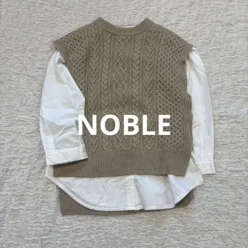 [ NOBLE ] 아란 베스트 캐시미어 혼방 니트 베이지