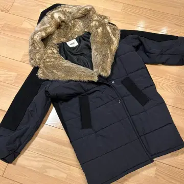 OZOC 인조 모피 옷깃 여성용 아우터 다운 코트