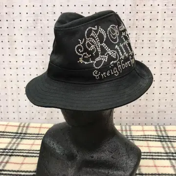 Y2K 고스 모드 그런지 구제 의류 큐빅 영문 중절모