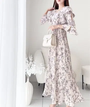 프릴 달린 꽃무늬 맥시 드레스 mily bilet 원피스