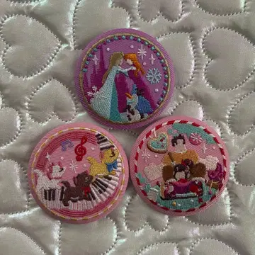 디즈니 자수 캔 배지 2편 겨울왕국 마리 아리스토캣