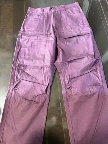 퍼플 카고 팬츠 복수 포켓