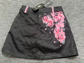 골프 여성용 스커트 블랙 핑크 꽃무늬