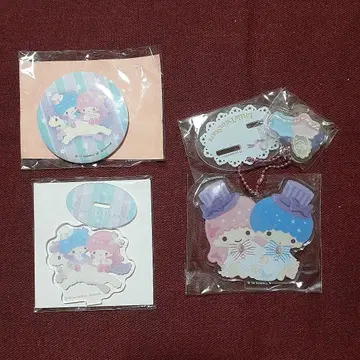 산리오 리틀트윈스타 아크릴 키링 캔뱃지 세트